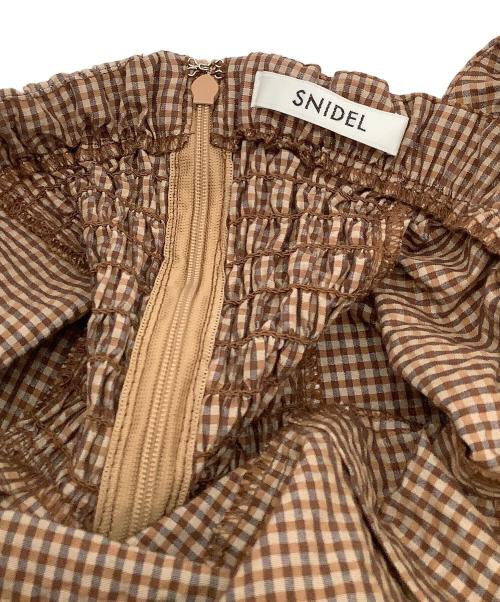 Snidel（スナイデル）Snidel (スナイデル) オフショルキャミマーメイドワンピース ブラウンの古着・服飾アイテム