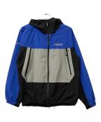 stussyステューシー）の古着「RAINROOM SHELL JACKET」｜ブラック×ブルー×グレー