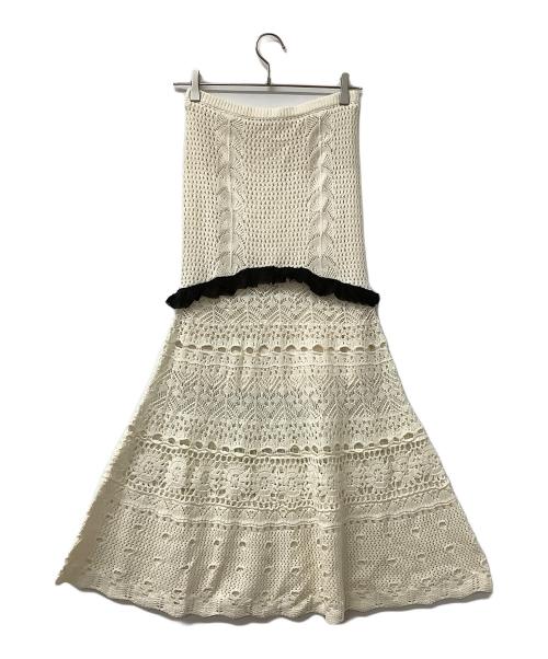 HER LIP TO（ハーリップトゥ）HER LIP TO (ハーリップトゥ) マーメイドクロシェセットアップ ホワイト サイズ:FREEの古着・服飾アイテム