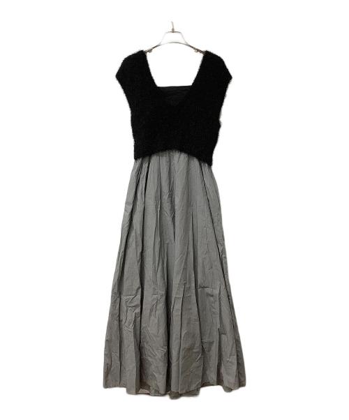 Snidel（スナイデル）Snidel (スナイデル) ファーライクニットベスト&キャミワンピ ブラックの古着・服飾アイテム