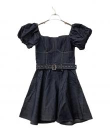 darich（ダーリッチ）の古着「デニムフレアミニワンピース」｜インディゴ