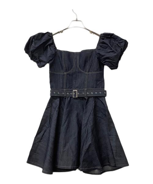 darich（ダーリッチ）Darich (ダーリッチ) デニムフレアミニワンピース インディゴ サイズ:Freeの古着・服飾アイテム