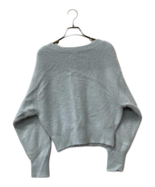 Snidel（スナイデル）Snidel (スナイデル) フォックスファーオフショルカーディガン スカイブルー サイズ:ONE SIZEの古着・服飾アイテム