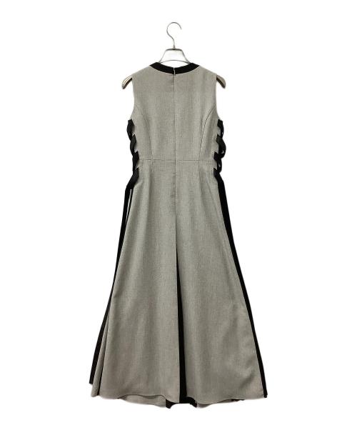 Snidel（スナイデル）Snidel (スナイデル) サイドプリーツバイカラーワンピース グレー×ブラックの古着・服飾アイテム