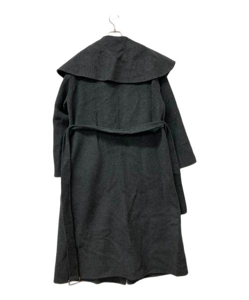 FRAY ID（フレイ アイディー）FRAY ID (フレイ アイディー) ビッグカラーリバーロングコート グレーの古着・服飾アイテム