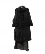 ISSEY MIYAKE FETEイッセイミヤケフェット）の古着「ニットコンビレイヤードワンピース」｜ブラック