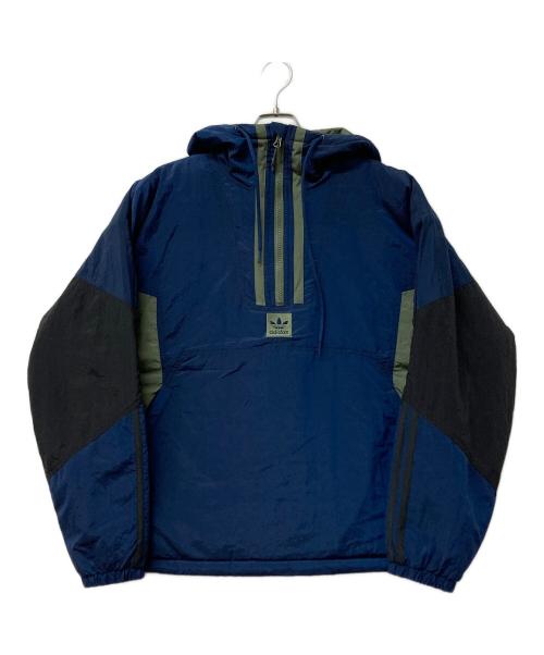 adidas Originals（アディダスオリジナル）adidas Originals (アディダスオリジナル) ANORAK PUFFY JACKET ネイビー×カーキ サイズ:Mの古着・服飾アイテム