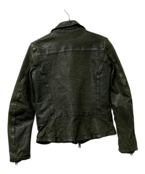 BACKLASH（バックラッシュ）BACKLASH (バックラッシュ) レザージャケット オリーブ サイズ:Lの古着・服飾アイテム