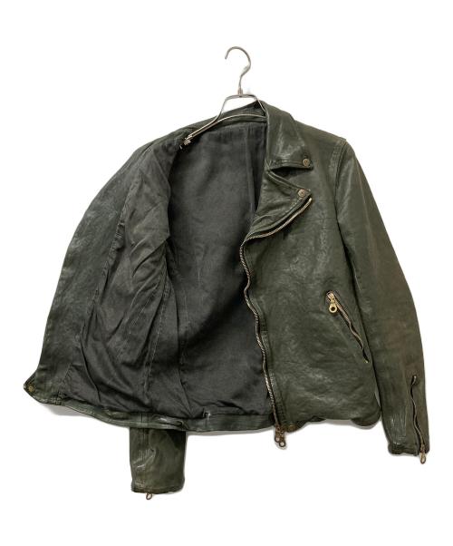 BACKLASH（バックラッシュ）BACKLASH (バックラッシュ) レザージャケット オリーブ サイズ:Lの古着・服飾アイテム