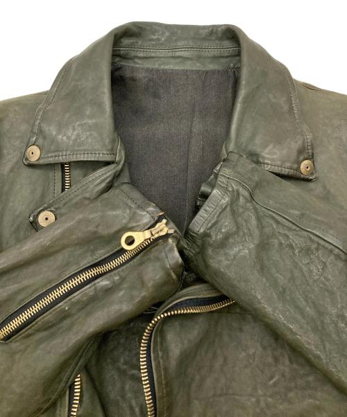 BACKLASH（バックラッシュ）BACKLASH (バックラッシュ) レザージャケット オリーブ サイズ:Lの古着・服飾アイテム