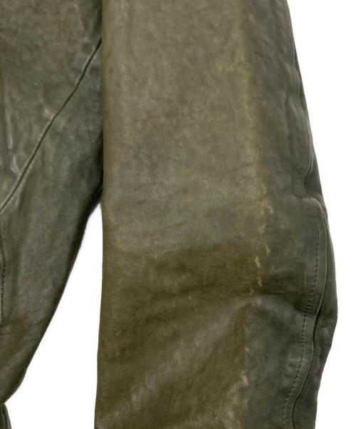 BACKLASH（バックラッシュ）BACKLASH (バックラッシュ) レザージャケット オリーブ サイズ:Lの古着・服飾アイテム