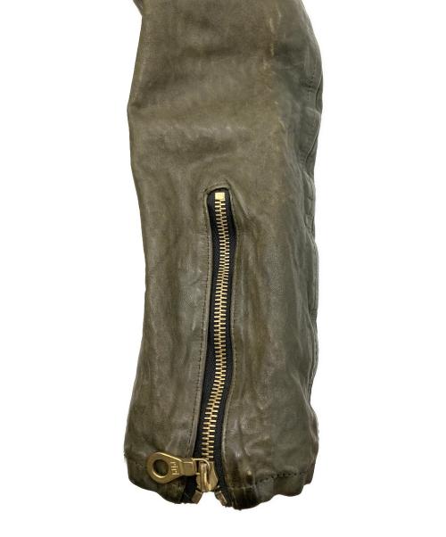 BACKLASH（バックラッシュ）BACKLASH (バックラッシュ) レザージャケット オリーブ サイズ:Lの古着・服飾アイテム