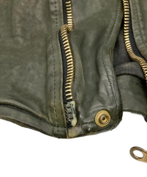BACKLASH（バックラッシュ）BACKLASH (バックラッシュ) レザージャケット オリーブ サイズ:Lの古着・服飾アイテム