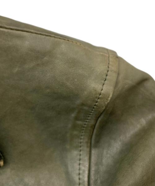 BACKLASH（バックラッシュ）BACKLASH (バックラッシュ) レザージャケット オリーブ サイズ:Lの古着・服飾アイテム