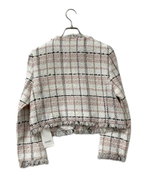 Snidel（スナイデル）Snidel (スナイデル) ツイードジャケット ホワイト×ピンク サイズ:1 未使用品の古着・服飾アイテム
