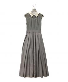 darich（ダーリッチ）の古着「ランダムビジューノースリロングワンピース」｜グレー