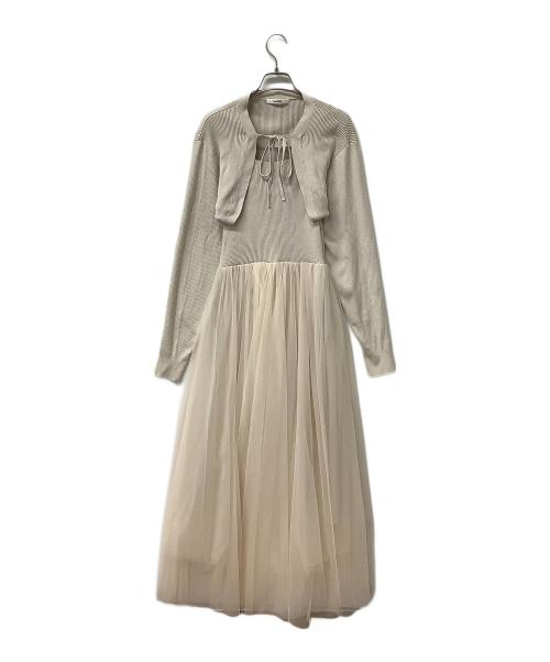 Snidel（スナイデル）Snidel (スナイデル) ボレロセットチュールニットワンピ アイボリー サイズ:ONE SIZEの古着・服飾アイテム