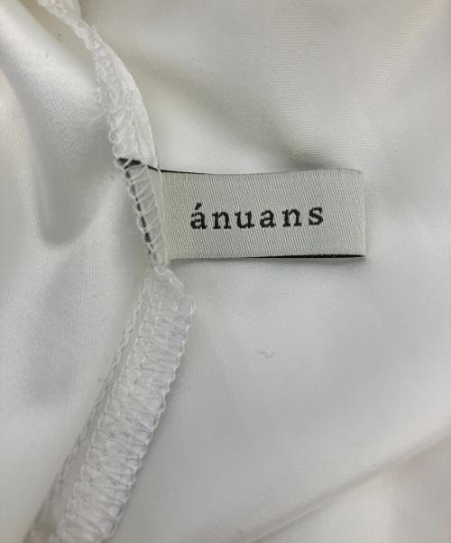 anuans（アニュアンス）anuans (アニュアンス) ボートネックイレギュラーヘムドッキングニットワンピース ブラック×ホワイト サイズ:Sの古着・服飾アイテム