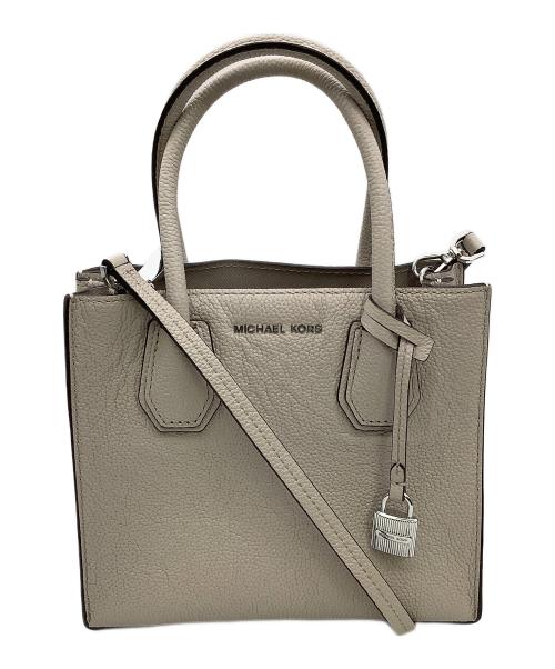 MICHAEL KORS（マイケル・コース）MICHAEL KORS (マイケル・コース) 2WAYバッグ Mercer Medium Messenger Bag ライトグレーの古着・服飾アイテム