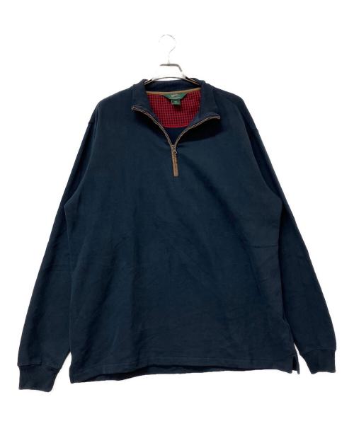 WOOLRICH（ウールリッチ）WOOLRICH (ウールリッチ) ハーフジップスウェット　パッチワーク ネイビー×ブラウン サイズ:XLの古着・服飾アイテム