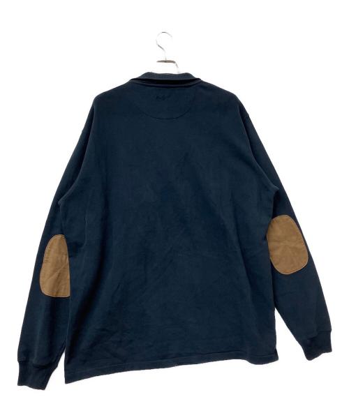 WOOLRICH（ウールリッチ）WOOLRICH (ウールリッチ) ハーフジップスウェット　パッチワーク ネイビー×ブラウン サイズ:XLの古着・服飾アイテム