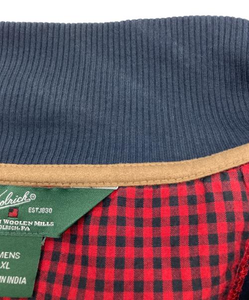 WOOLRICH（ウールリッチ）WOOLRICH (ウールリッチ) ハーフジップスウェット　パッチワーク ネイビー×ブラウン サイズ:XLの古着・服飾アイテム