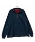 WOOLRICH（ウールリッチ）の古着「ハーフジップスウェット　パッチワーク」｜ネイビー×ブラウン