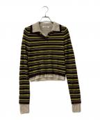 Snidelスナイデル）の古着「レイヤードポロニットプルオーバー」｜ブラウン×グリーン