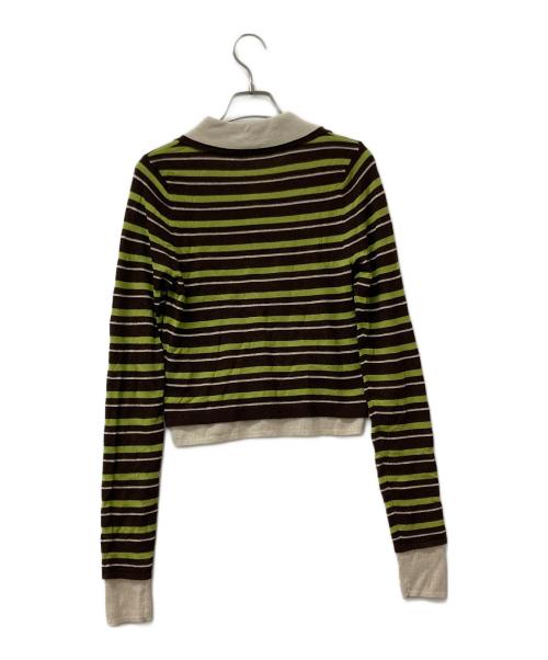 Snidel（スナイデル）Snidel (スナイデル) レイヤードポロニットプルオーバー ブラウン×グリーン サイズ:ONEの古着・服飾アイテム