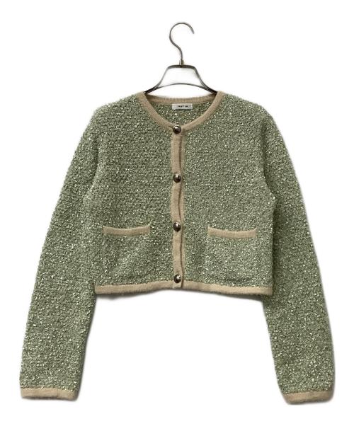 FRAY ID（フレイ アイディー）FRAY ID (フレイ アイディー) ツイードニットカーディガン グリーン サイズ:Fの古着・服飾アイテム