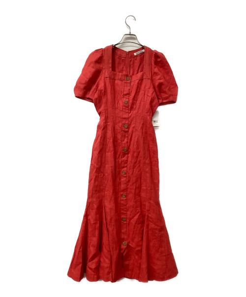 Snidel（スナイデル）Snidel (スナイデル) フロントボタンマーメイドワンピース レッド サイズ:1の古着・服飾アイテム