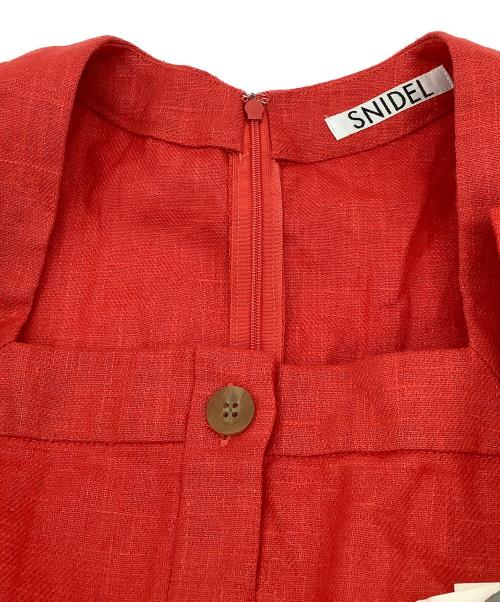 Snidel（スナイデル）Snidel (スナイデル) フロントボタンマーメイドワンピース レッド サイズ:1の古着・服飾アイテム