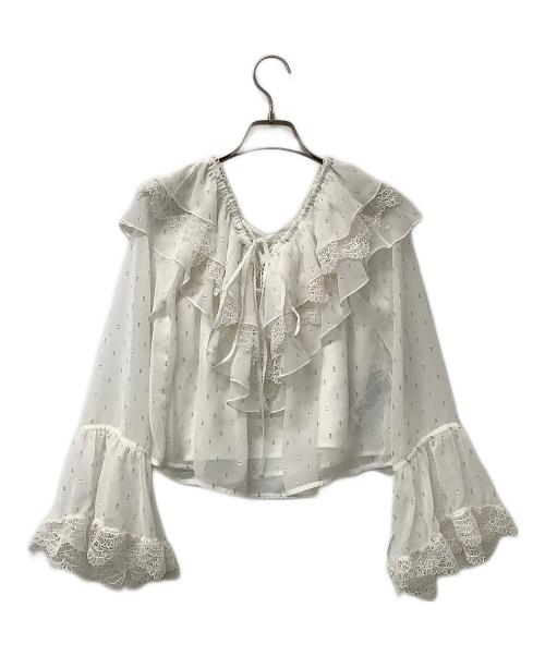 Snidel（スナイデル）Snidel (スナイデル) バリエレースブラウス ホワイト サイズ:Fの古着・服飾アイテム