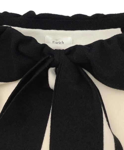 darich（ダーリッチ）darich (ダーリッチ) ニット ビッグリボンオフショルニットトップス ベージュ×ブラック サイズ:Freeの古着・服飾アイテム