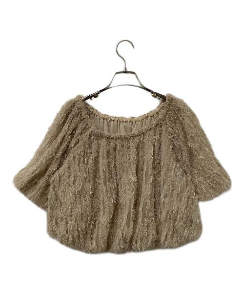 anuans（アニュアンス）anuans (アニュアンス) 半袖ブラウス チュールジャガード2wayブラウス ブラウン サイズ:Fの古着・服飾アイテム