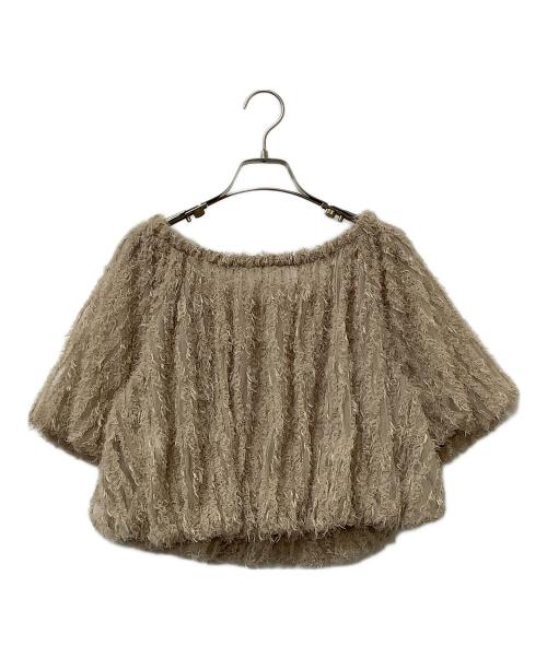 anuans（アニュアンス）anuans (アニュアンス) 半袖ブラウス チュールジャガード2wayブラウス ブラウン サイズ:Fの古着・服飾アイテム