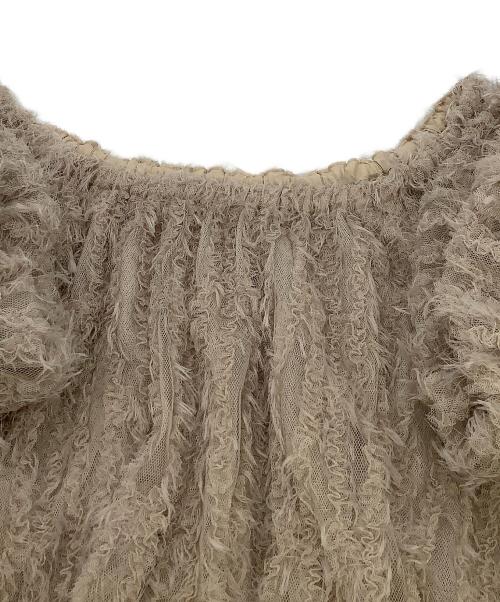 anuans（アニュアンス）anuans (アニュアンス) 半袖ブラウス チュールジャガード2wayブラウス ブラウン サイズ:Fの古着・服飾アイテム