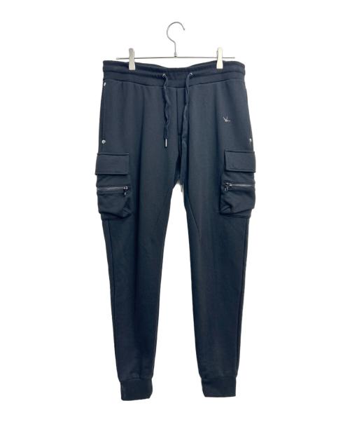 1PIU1UGUALE3 RELAX（ウノピゥウノウグァーレトレ リラックス）1PIU1UGUALE3 RELAX (ウノピゥウノウグァーレトレ リラックス) スウェットカーゴパンツ ブラック サイズ:XXLの古着・服飾アイテム