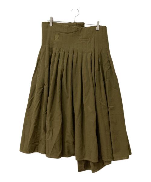 Y's Red Label（ワイズレッドレーベル）Y's Red Label (ワイズレッドレーベル) ラッププリーツスカート カーキ サイズ:2の古着・服飾アイテム