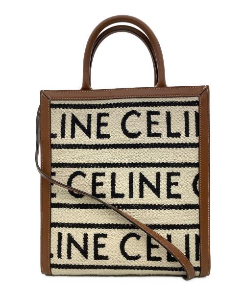 CELINE（セリーヌ）CELINE (セリーヌ) スモールバーティカル2WAYトートバッグ 192082EFY ブラウン×ベージュの古着・服飾アイテム