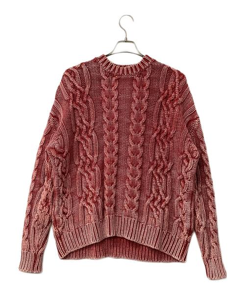 DIESEL（ディーゼル）DIESEL (ディーゼル) ケーブルニット レッド サイズ:Sの古着・服飾アイテム