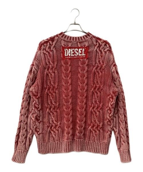 DIESEL（ディーゼル）DIESEL (ディーゼル) ケーブルニット レッド サイズ:Sの古着・服飾アイテム