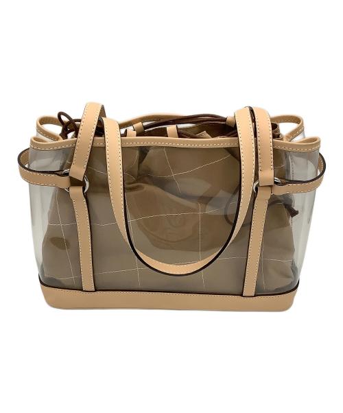 濱野皮革工芸（ハマノヒカクコウゲイ）濱野皮革工芸 (ハマノヒカクコウゲイ) スケルトンバッグ ハンドバッグ ブラウンの古着・服飾アイテム