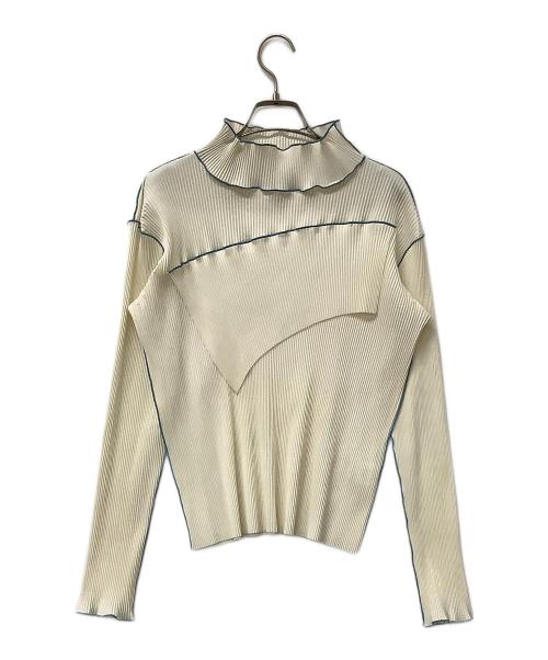 todo kotohayokozawa（トゥードゥー コトハヨコザワ）todo kotohayokozawa (トゥードゥー コトハヨコザワ) 長袖カットソー ベージュ×ブルー サイズ:不明の古着・服飾アイテム