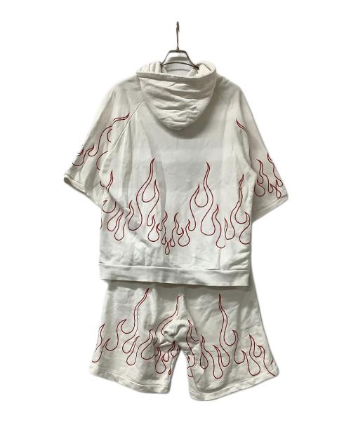 GALFY CRUTCH BRAND（ガルフィークラッチブランド）GALFY CRUTCH BRAND (ガルフィークラッチブランド) セットアップ 炎上大学 パンツセットアップ ホワイト サイズ:中型犬(L)の古着・服飾アイテム