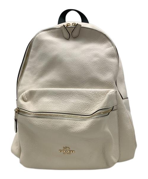 COACH（コーチ）COACH (コーチ) リュック チャーリー ペブルドレザーバックパック ホワイトの古着・服飾アイテム