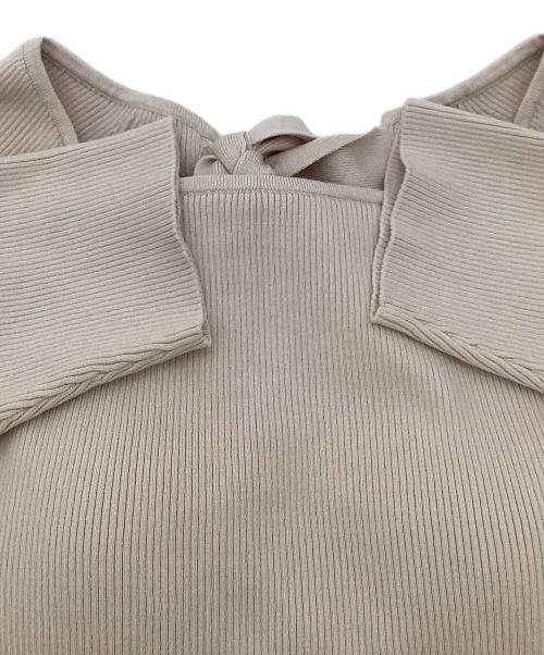 Snidel（スナイデル）Snidel (スナイデル) バックオープンリボンニットプルオーバー ピンク サイズ:Fの古着・服飾アイテム