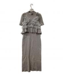 Lily Brown（リリーブラウン）の古着「ビスチェセットニットワンピース」｜グレー