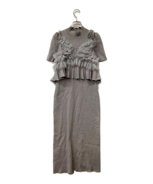 Lily Brown（リリーブラウン）Lily Brown (リリーブラウン) ビスチェセットニットワンピース グレー サイズ:Fの古着・服飾アイテム