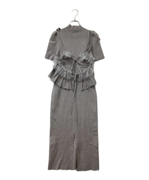 Lily Brown（リリーブラウン）Lily Brown (リリーブラウン) ビスチェセットニットワンピース グレー サイズ:Fの古着・服飾アイテム